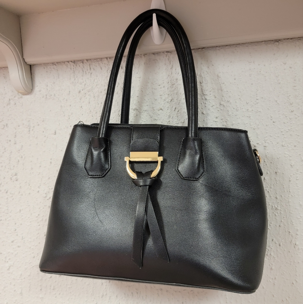 Women's Black Soft Faux Leather Purse